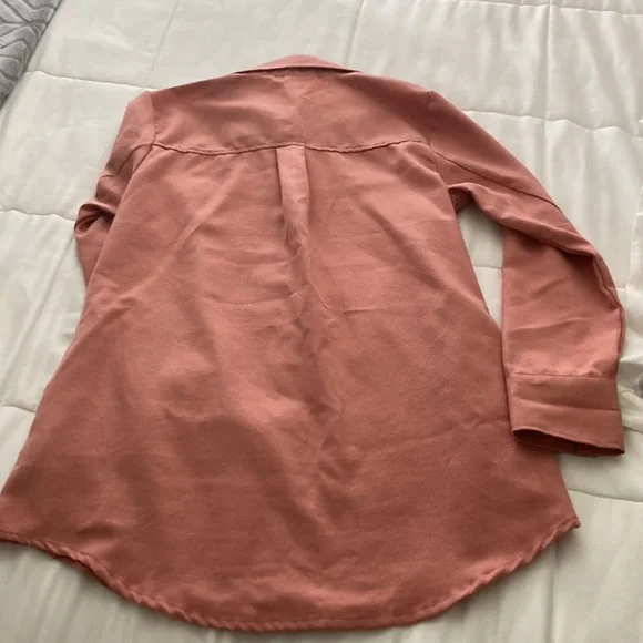 LuLaRoe Abigail XS solid dusty rose oversized light shacket w/ side pockets - Picture 8 of 9